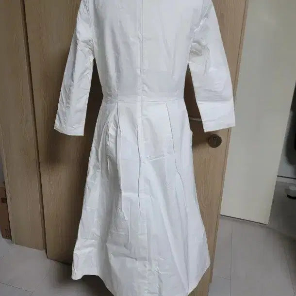 [BUNJANG] White Linen Long Dress / 화이트 긴팔 롱 원피스