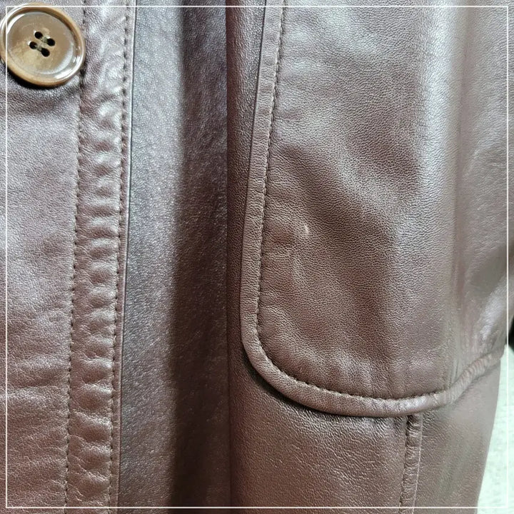 [BUNJANG] Wood Brown Real Lambskin Trench Coat / 156. 우드브라운 리얼양가죽 트렌치코트