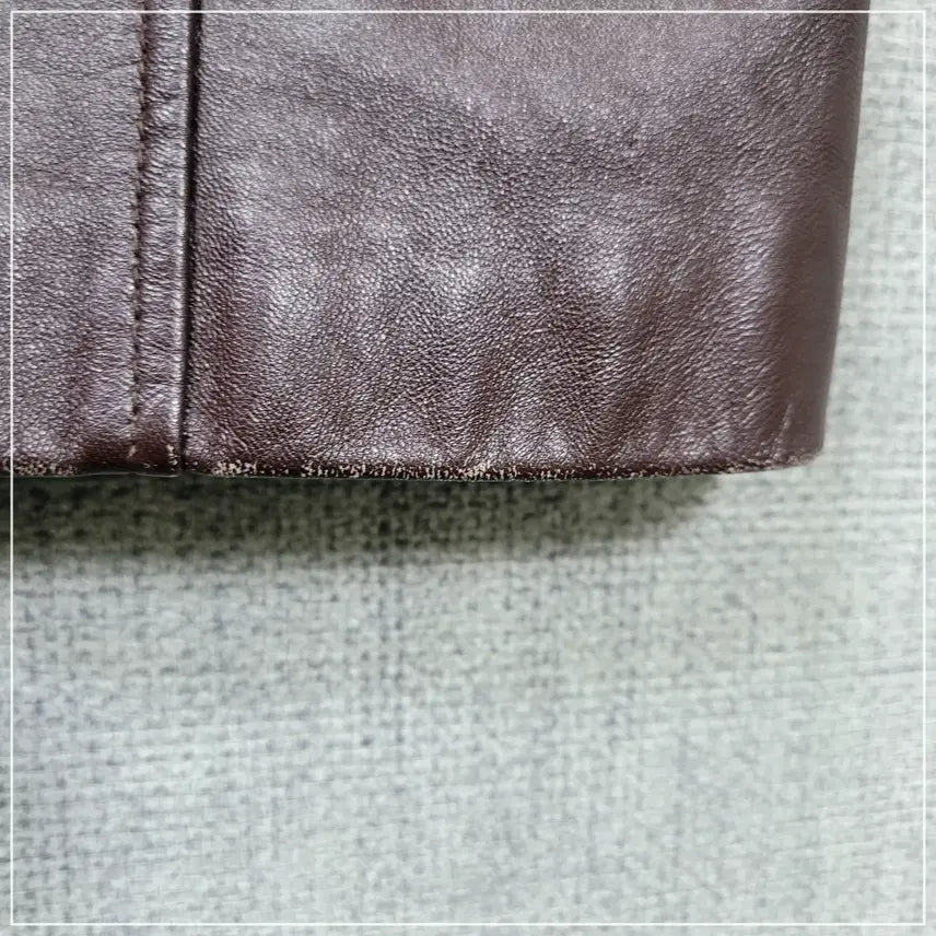 [BUNJANG] Wood Brown Real Lambskin Trench Coat / 156. 우드브라운 리얼양가죽 트렌치코트