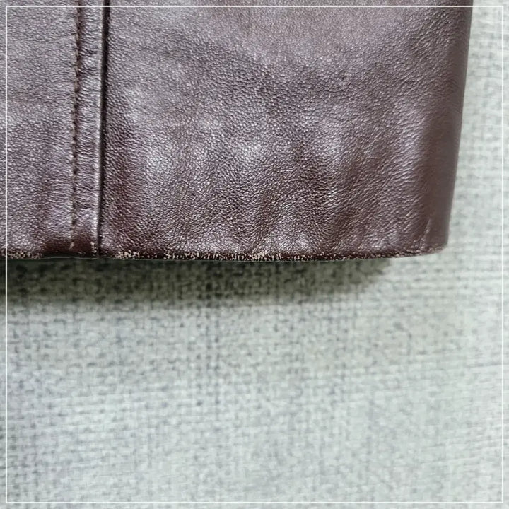 [BUNJANG] Wood Brown Real Lambskin Trench Coat / 156. 우드브라운 리얼양가죽 트렌치코트