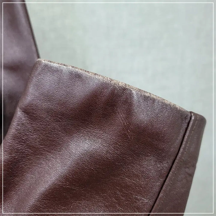 [BUNJANG] Wood Brown Real Lambskin Trench Coat / 156. 우드브라운 리얼양가죽 트렌치코트