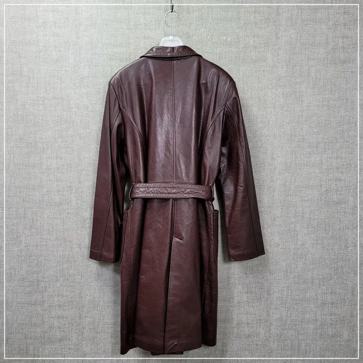 [BUNJANG] Wood Brown Real Lambskin Trench Coat / 156. 우드브라운 리얼양가죽 트렌치코트