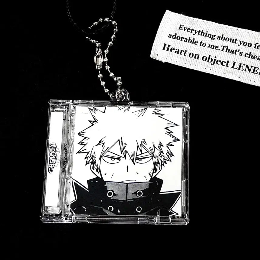 [BUNJANG] My Hero Academia Bakugo NFC Acrylic CD Keyring / [나의 히어로 아카데미아] NFC 흑백 바쿠고 양면 아크릴 CD 키링