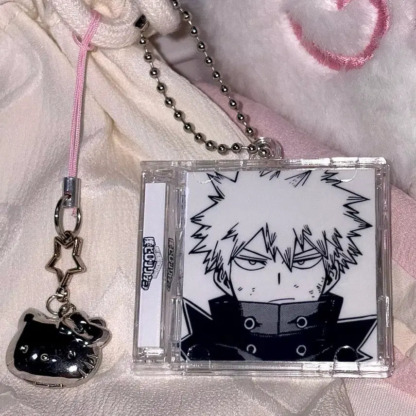 [BUNJANG] My Hero Academia Bakugo NFC Acrylic CD Keyring / [나의 히어로 아카데미아] NFC 흑백 바쿠고 양면 아크릴 CD 키링