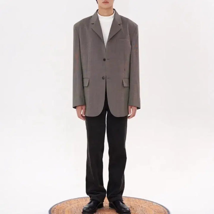 [BUNJANG] STU Office Brown Gray 3-Button Blazer / [L] STU office 브라운그레이 3버튼 블레이져