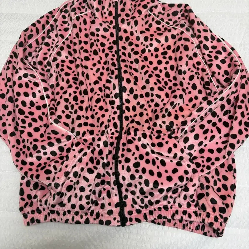 [BUNJANG] Pink Leopard Print Jersey / 핑크 호피 갸루 져지
