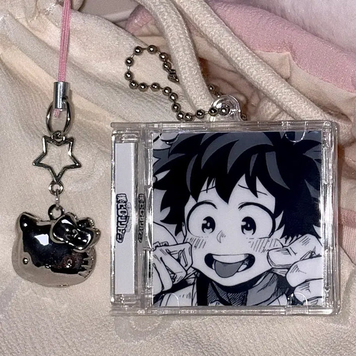 [BUNJANG] My Hero Academia NFC Midoriya Double-Sided Acrylic Keychain / [나의 히어로 아카데미아] NFC 흑백 미도리야 양면 아크릴 CD 키링