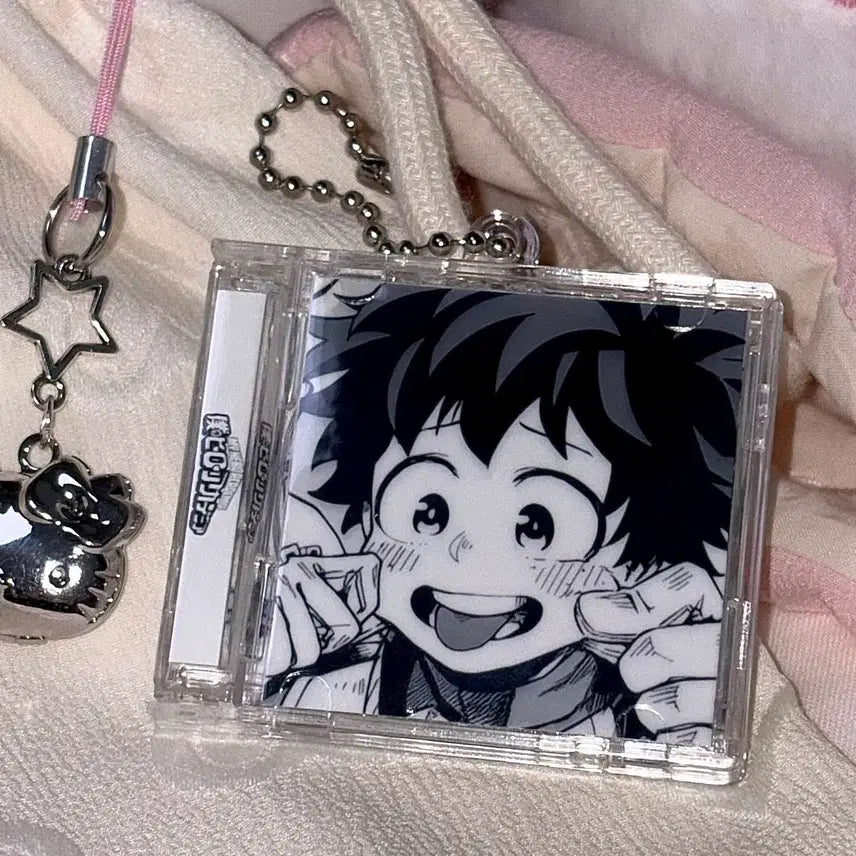 [BUNJANG] My Hero Academia NFC Midoriya Double-Sided Acrylic Keychain / [나의 히어로 아카데미아] NFC 흑백 미도리야 양면 아크릴 CD 키링