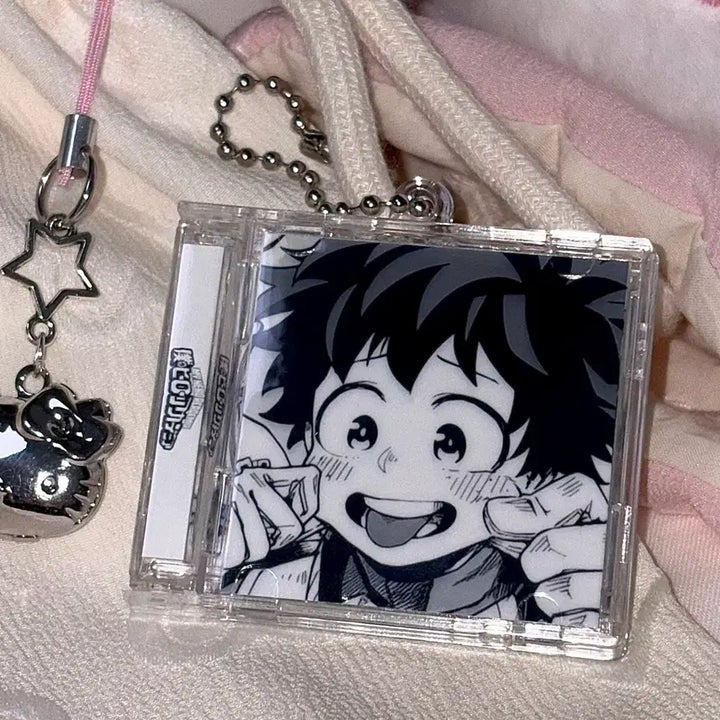 [BUNJANG] My Hero Academia NFC Midoriya Double-Sided Acrylic Keychain / [나의 히어로 아카데미아] NFC 흑백 미도리야 양면 아크릴 CD 키링
