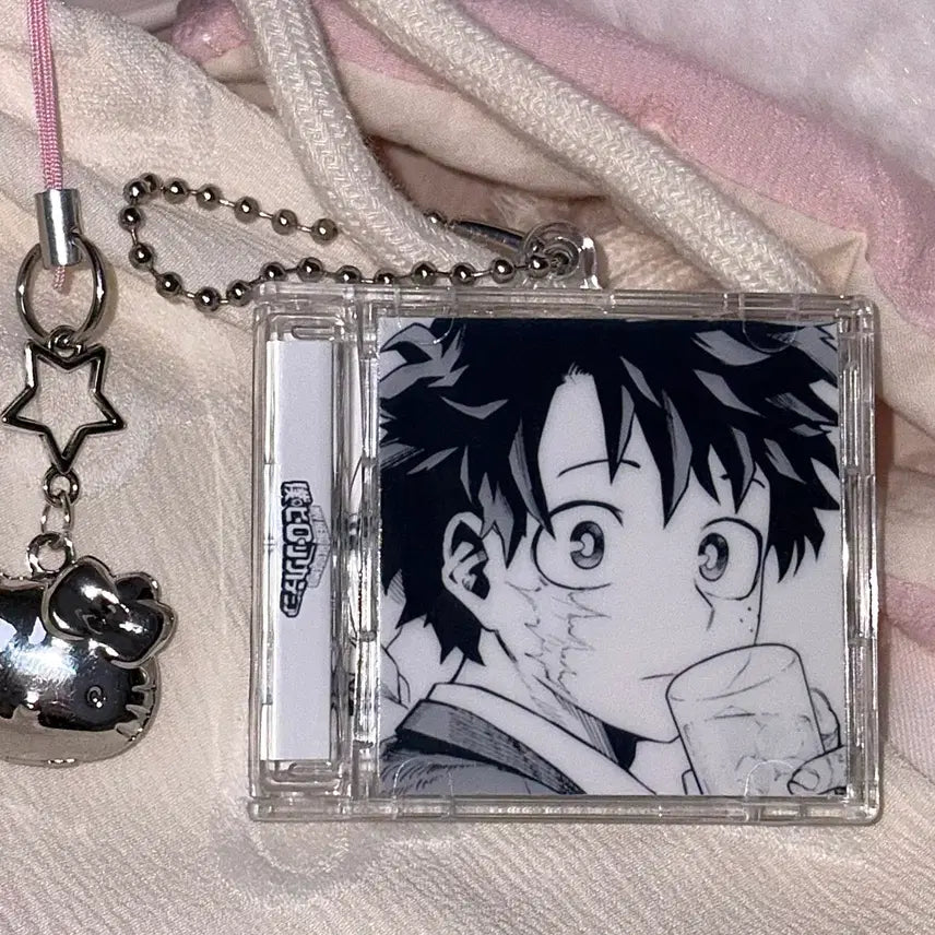 [BUNJANG] My Hero Academia NFC Midoriya Double-Sided Acrylic Keychain / [나의 히어로 아카데미아] NFC 흑백 미도리야 양면 아크릴 CD 키링