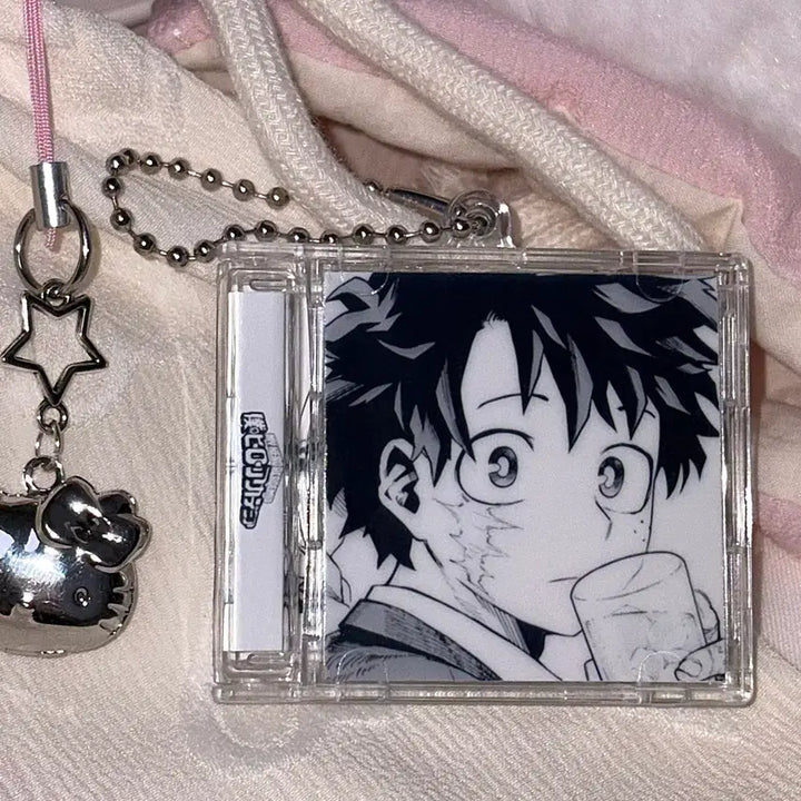 [BUNJANG] My Hero Academia NFC Midoriya Double-Sided Acrylic Keychain / [나의 히어로 아카데미아] NFC 흑백 미도리야 양면 아크릴 CD 키링