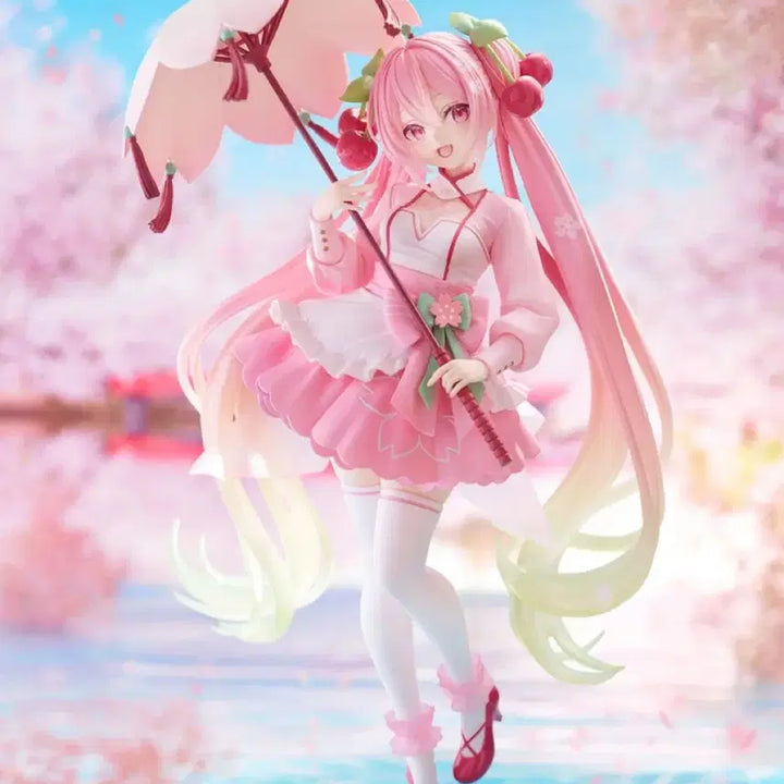 [BUNJANG] Vocaloid Taito AMP+ Hatsune Miku Sakura Miku Cherry Blossom Dress Figure / 보컬로이드 타이토 AMP+ 피규어 하츠네 미쿠 사쿠라 미쿠 벚꽃 드레스