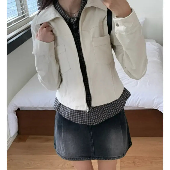 [BUNJANG] Denim Pintuck Mini Skirt - Black (M) / 새상품) 데님 핀턱 미니 스커트 흑청 m