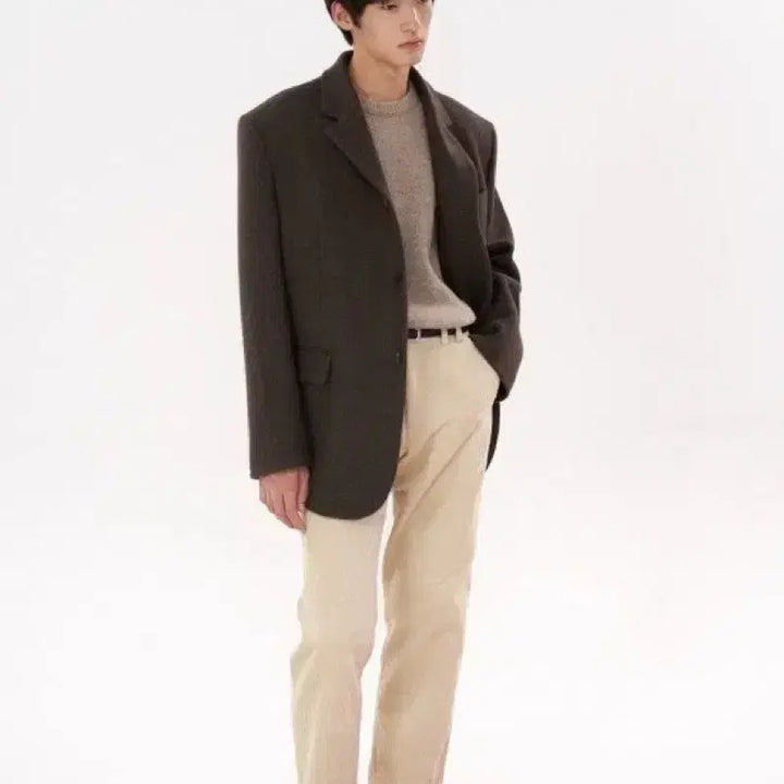 [BUNJANG] STU Office Oversized Blazer / [L] STU office 오버사이즈 블레이져 3버튼 카키