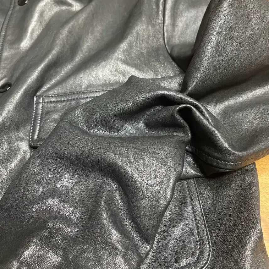 [BUNJANG] VEGETABLE Real Lambskin Leather Jacket / VEGETABLE 리얼 램스킨 가죽 자켓