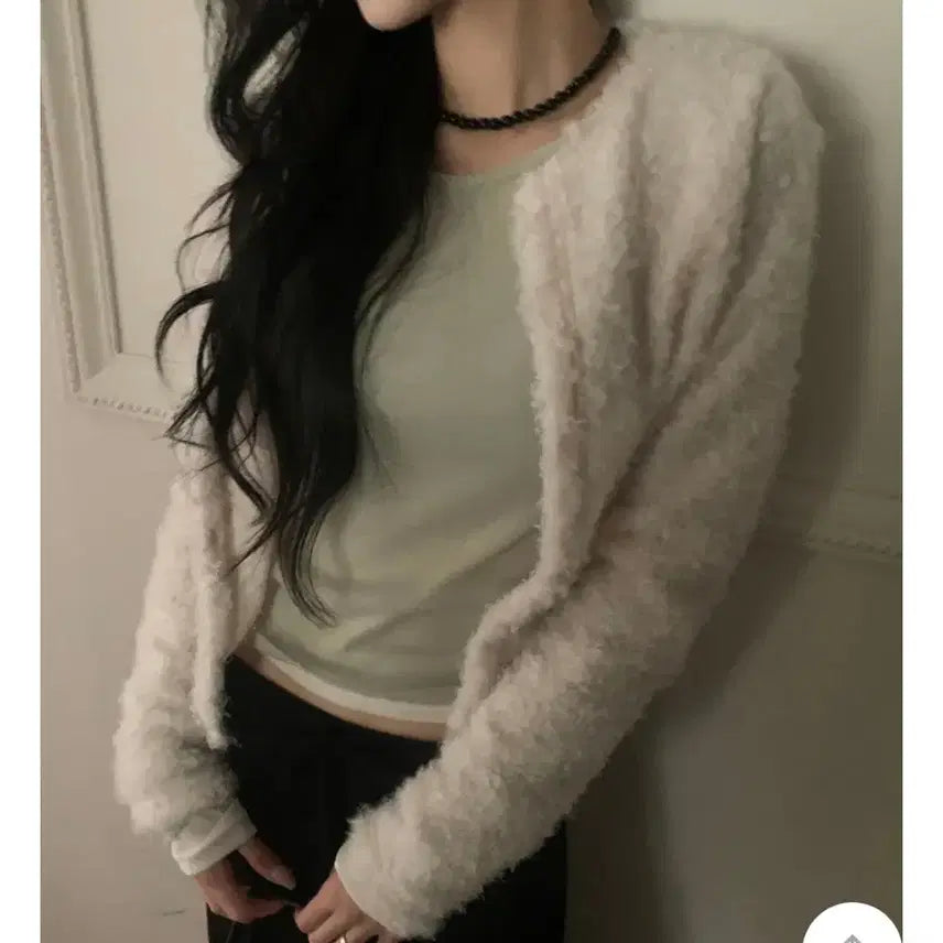 [BUNJANG] Delight Moon Toiny Cardigan / 딜라잇문 토이니 퍼가디건 아이