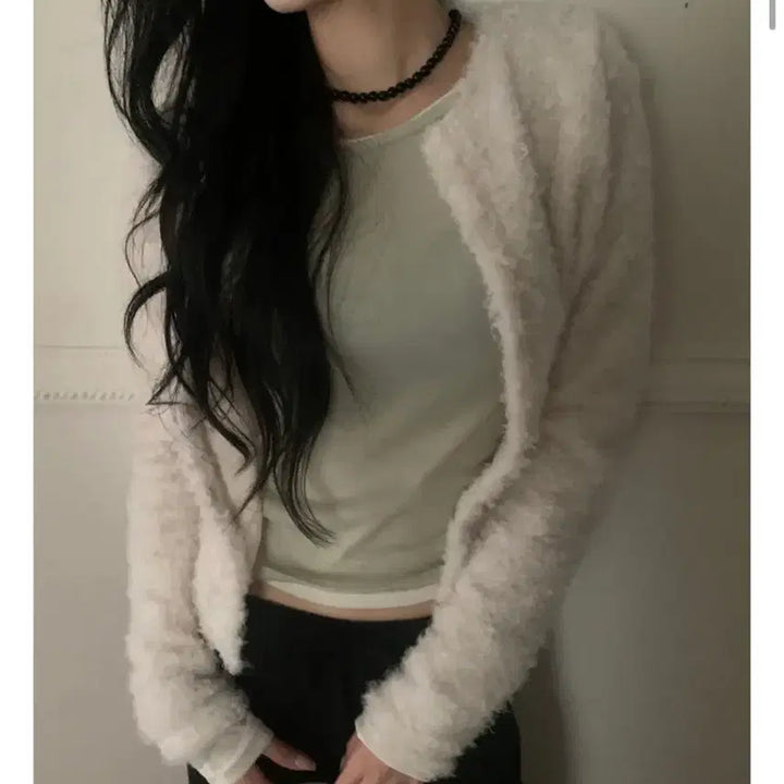 [BUNJANG] Delight Moon Toiny Cardigan / 딜라잇문 토이니 퍼가디건 아이
