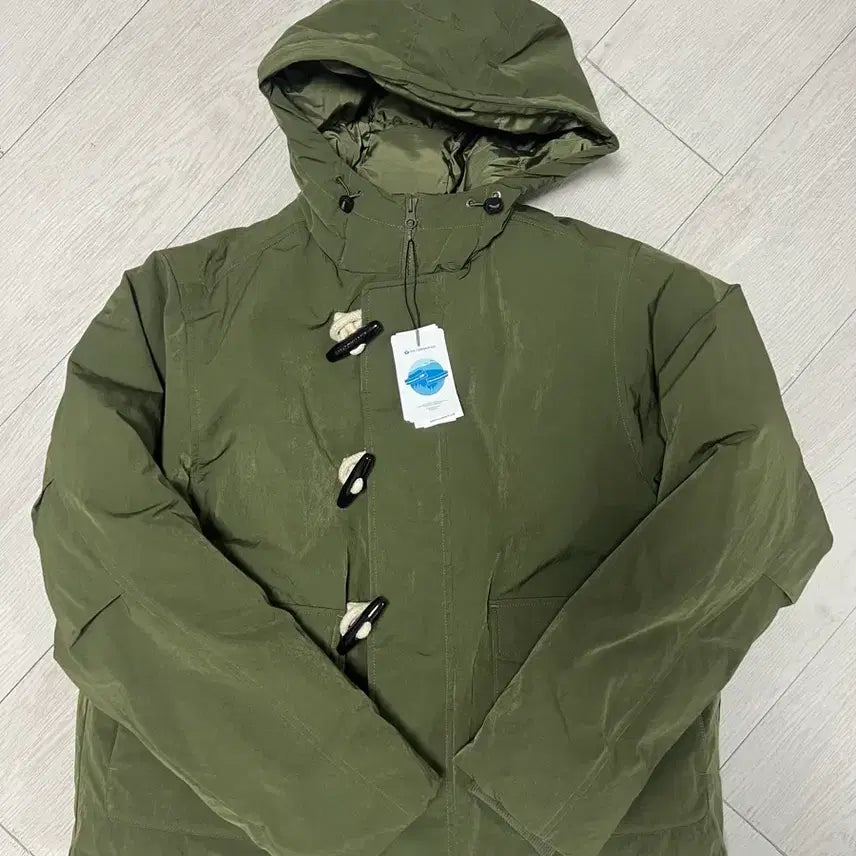[BUNJANG] Filluminate Duffle Hooded Padded Jacket (Khaki, S) / 필루미네이트 더플 후드 패딩 카키 s