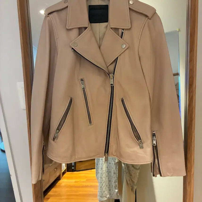[BUNJANG] All Saints Pink Leather Jacket / All Saints 핑크 가죽 자켓
