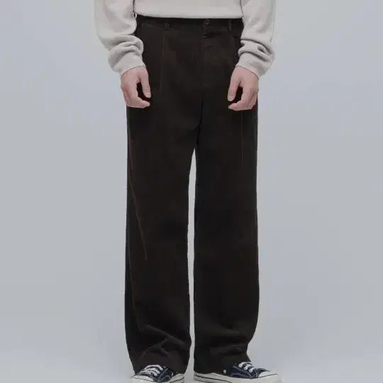 [BUNJANG] Wide Corduroy Pants - Dark Brown / 와이드 코듀로이 팬츠 [다크 브라운] 32