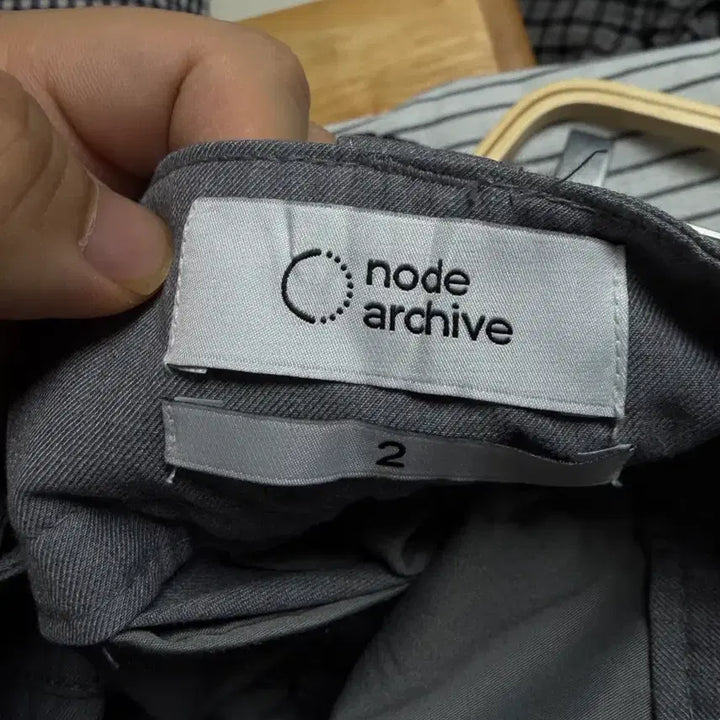 [BUNJANG] Node Archive Belted Slacks Gray (Size 2) / 노드아카이브 벨티드 슬랙스 그레이 2사이즈