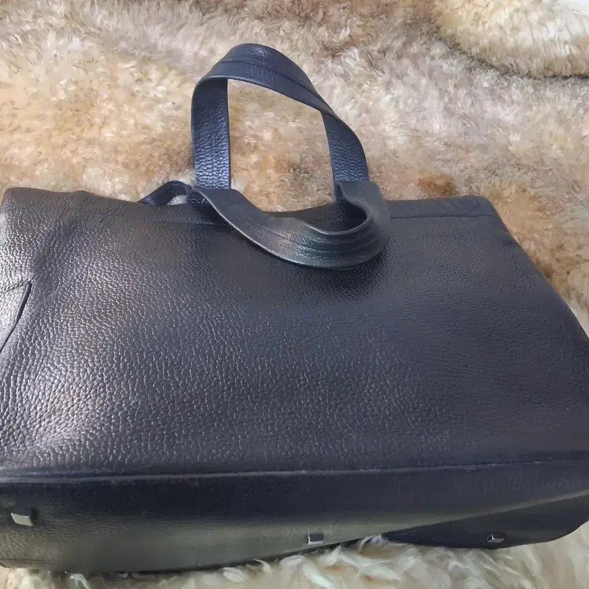 [BUNJANG] Black Leather Tote Bag / 블랙 가죽 토트백 여성 가방