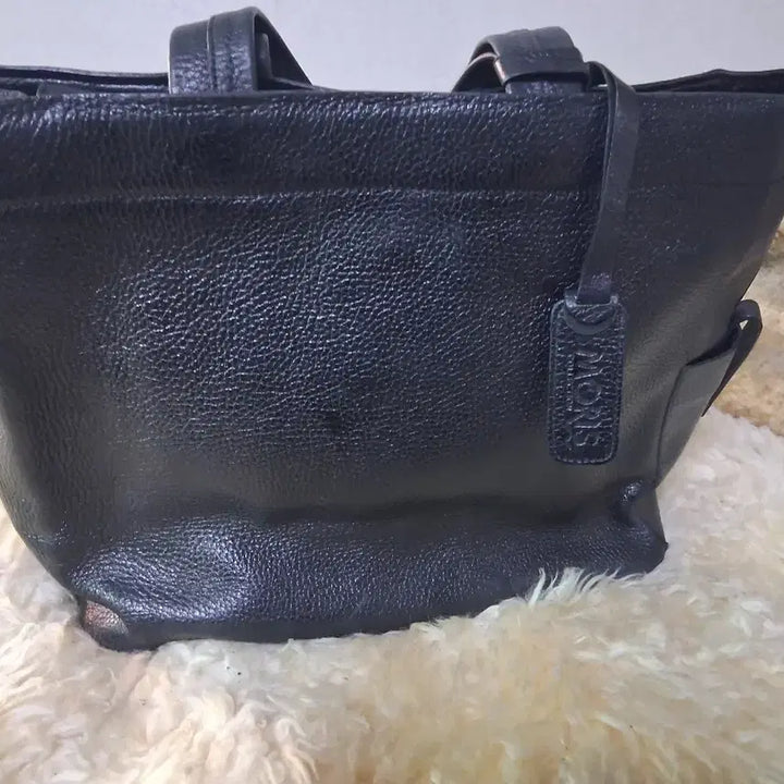 [BUNJANG] Black Leather Tote Bag / 블랙 가죽 토트백 여성 가방