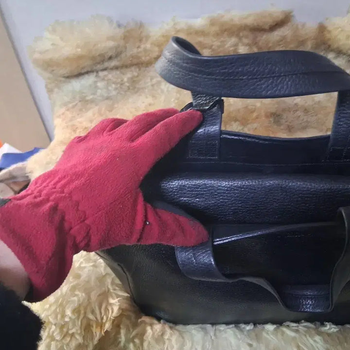 [BUNJANG] Black Leather Tote Bag / 블랙 가죽 토트백 여성 가방