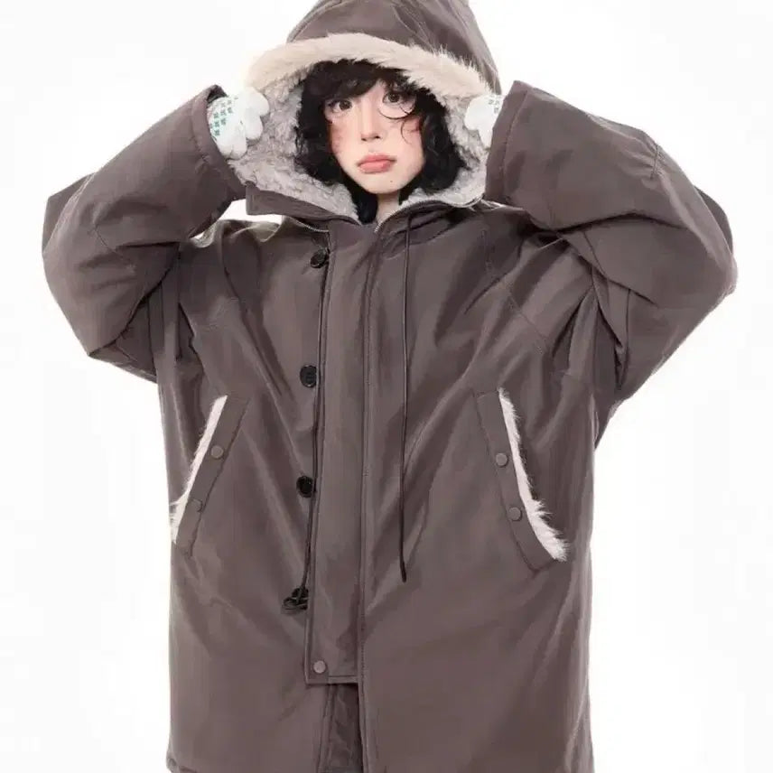 [BUNJANG] Asaki Frezaki Cotton Parka Brown / 아사키프레자키 야상 브라운