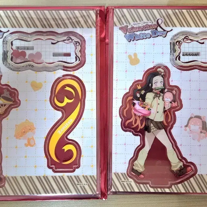 [BUNJANG] Demon Slayer Valentine &amp; White Day Zenitsu &amp; Nezuko Acrylic Stand Bundle Set / 귀멸의 칼날 발렌타인&amp;화이트데이 젠이츠 네즈코  아크릴스탠드 일괄 판매