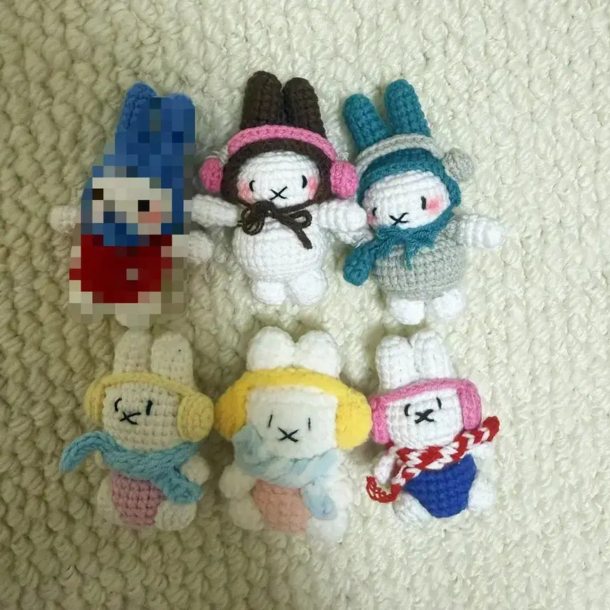 [BUNJANG] Handmade Crochet Miffy Doll Keychain / 핸드메이드 코바늘 손뜨개  미피 인형 뜨개 키링 개당
