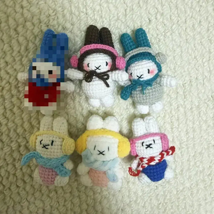 [BUNJANG] Handmade Crochet Miffy Doll Keychain / 핸드메이드 코바늘 손뜨개  미피 인형 뜨개 키링 개당