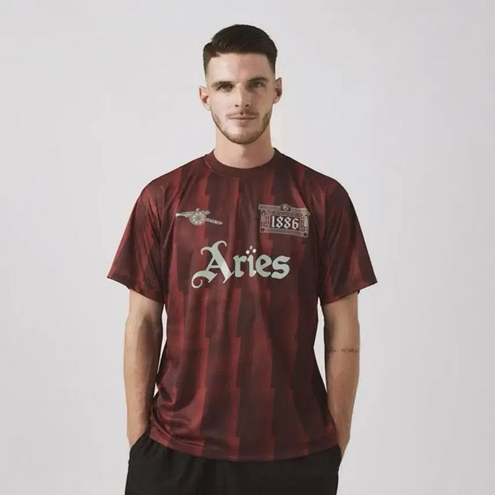 [BUNJANG] Arsenal x Aries Lightning Stripe Poly Tee 2XL / 아스날 에리즈 라이트닝 스트라이프 티셔츠 2XL