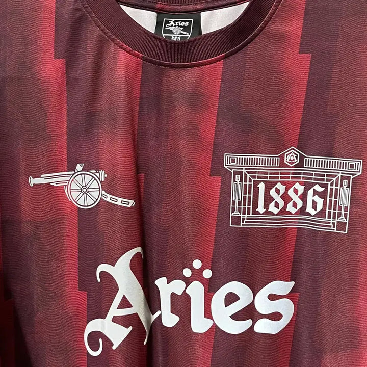 [BUNJANG] Arsenal x Aries Lightning Stripe Poly Tee 2XL / 아스날 에리즈 라이트닝 스트라이프 티셔츠 2XL
