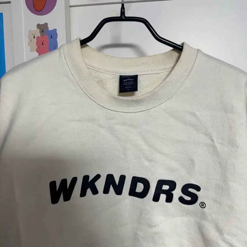 [BUNJANG] WKNDRS White Sweatshirt L / WKNDRS 흰색 맨투맨 티셔츠 L