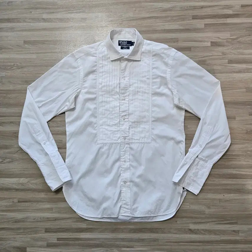 [BUNJANG] Polo Tuxedo Cuff Shirt White Long Sleeve / 100) 폴로 턱시도 커프스 셔츠 화이트 긴팔