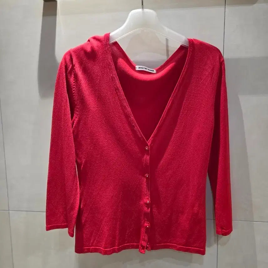 [BUNJANG] Japanese Slim Fit Red Cardigan / 일제 가디건 날씬 55