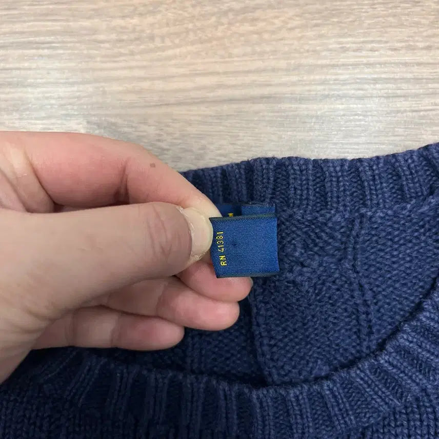 [BUNJANG] Polo Ralph Lauren Cable Knit Cotton Sweater / 95 폴로랄프로렌 꽈배기 코튼 니트