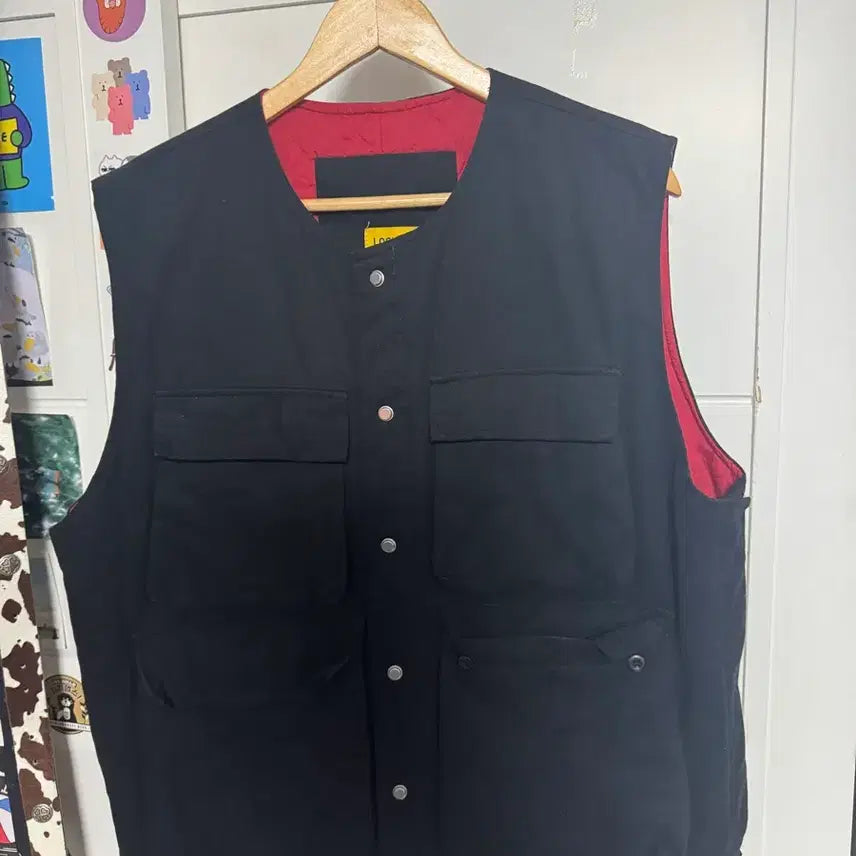 [BUNJANG] Black Pocket Vest / 블랙 포켓 조끼