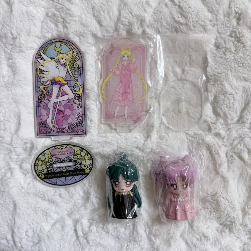 [BUNJANG] Sailor Moon Acrylic Stand &amp; Soft Vinyl Puppet Mascot Bundle Set / 세일러문 아크릴 스탠드 소프비 퍼펫 마스코트 일괄