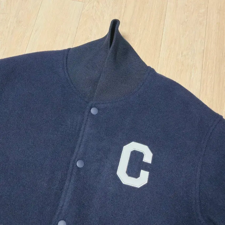 [BUNJANG] Covernat C Patch Varsity Jacket / 커버낫 네이비 울혼방 스타디움 자켓 C 패치 야구 점퍼 바시티 자켓