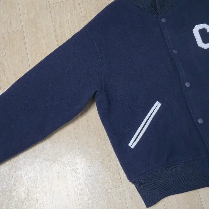 [BUNJANG] Covernat C Patch Varsity Jacket / 커버낫 네이비 울혼방 스타디움 자켓 C 패치 야구 점퍼 바시티 자켓