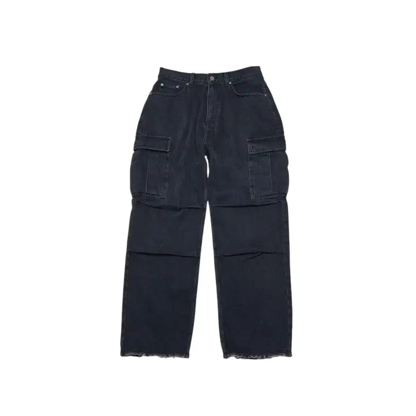 [BUNJANG] WAYWARD Vintage Black Wash Cargo Wide Cut Jeans / WAYWARD 빈티지 흑청 카고 와이드 커팅진