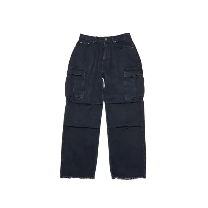 [BUNJANG] WAYWARD Vintage Black Wash Cargo Wide Cut Jeans / WAYWARD 빈티지 흑청 카고 와이드 커팅진