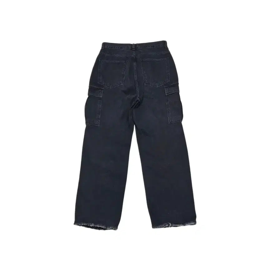 [BUNJANG] WAYWARD Vintage Black Wash Cargo Wide Cut Jeans / WAYWARD 빈티지 흑청 카고 와이드 커팅진