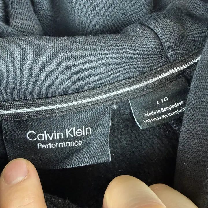[BUNJANG] Calvin Klein Performance Hoodie Black / L) 캘빈클라인 퍼포먼스 후드 티 블랙