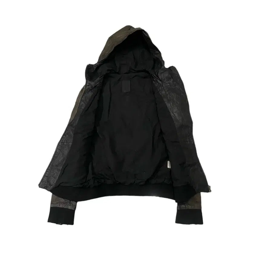 [BUNJANG] LHP Leather Hoodie Jacket / lhp 레더 후디 자켓