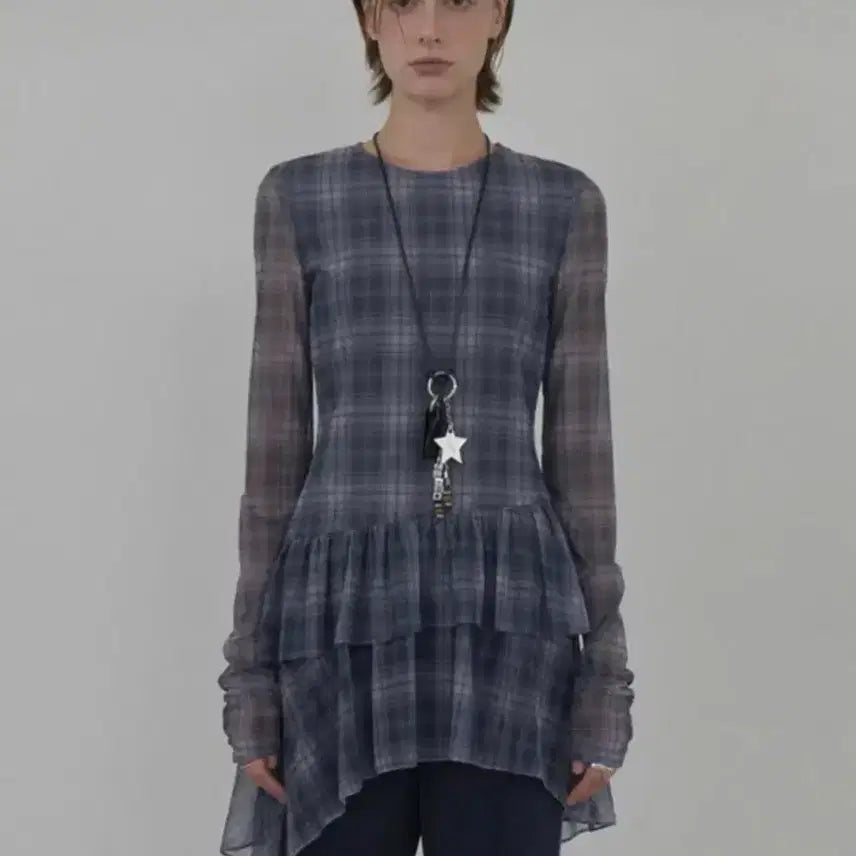 [BUNJANG] Rave Check Long Sleeve Layered Shirt / 레이브 체크 롱 슬리브 레이어드