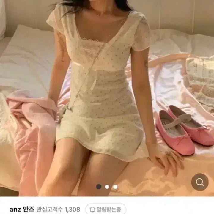 [BUNJANG] Anz Hana Floral Ivory Dress / 안즈 하나 원피스 조수잔님 /anz 플로럴 아이보리