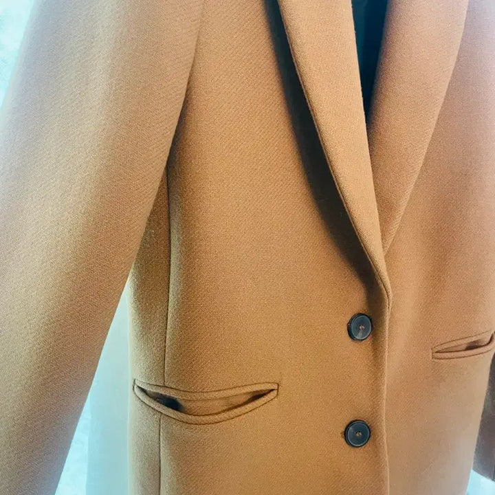[BUNJANG] Zara Camel Wool Long Coat Jacket (XS) / Zara 자라 카멜 여성 모직 롱 코트 봄가을 자켓